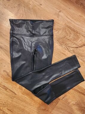 SPANX Black Faux Leather Leggings